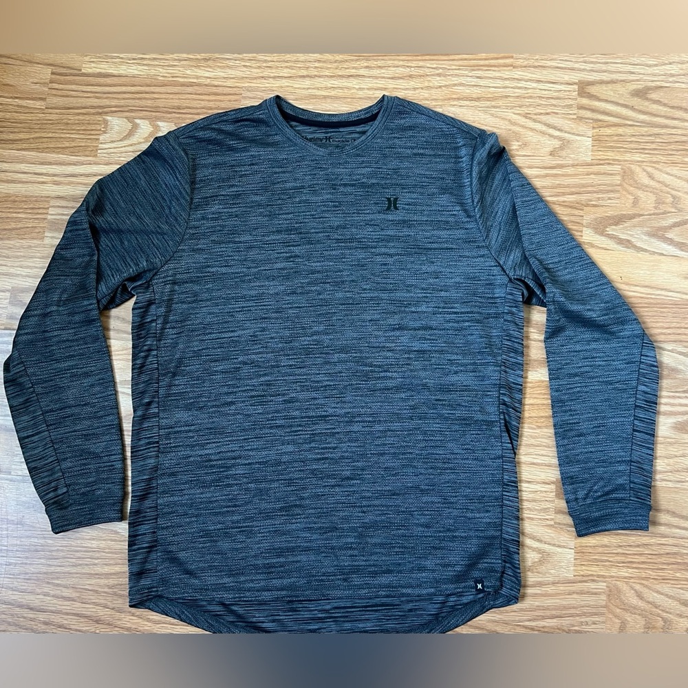 Hurley Black Heathered Long Sleeve Performance Shirt Men’s Size Large